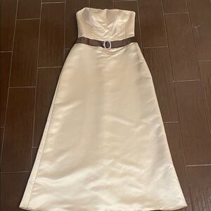 Elegant Cream Strapless Dress